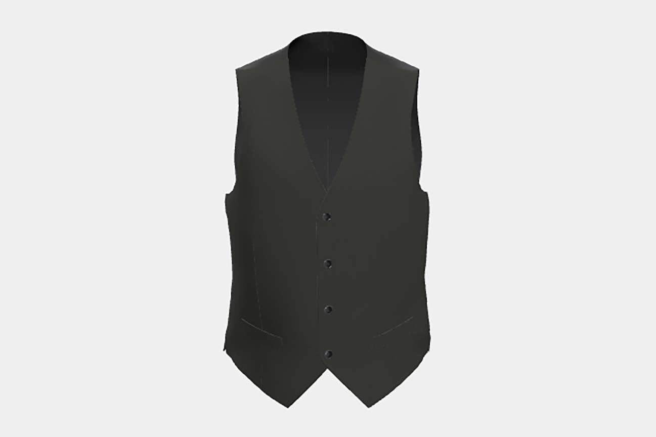 Loro Piana gilet en laine sur mesure noir années 150