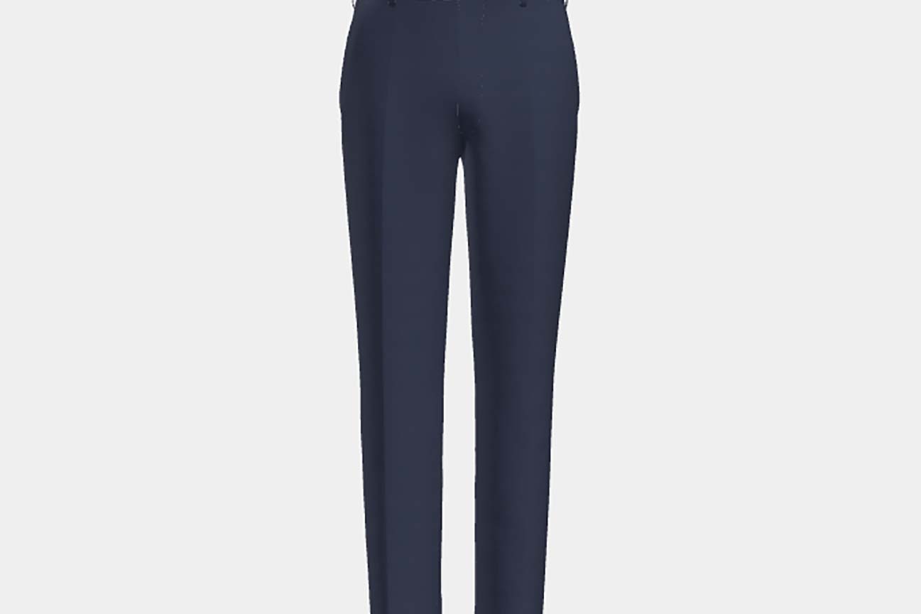 Pantalone su misura lana 130s finestrato blu Caccioppoli