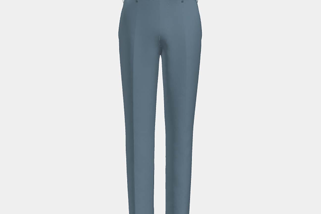 Pantalone su misura lana e seta 150s blu chiaro Caccioppoli
