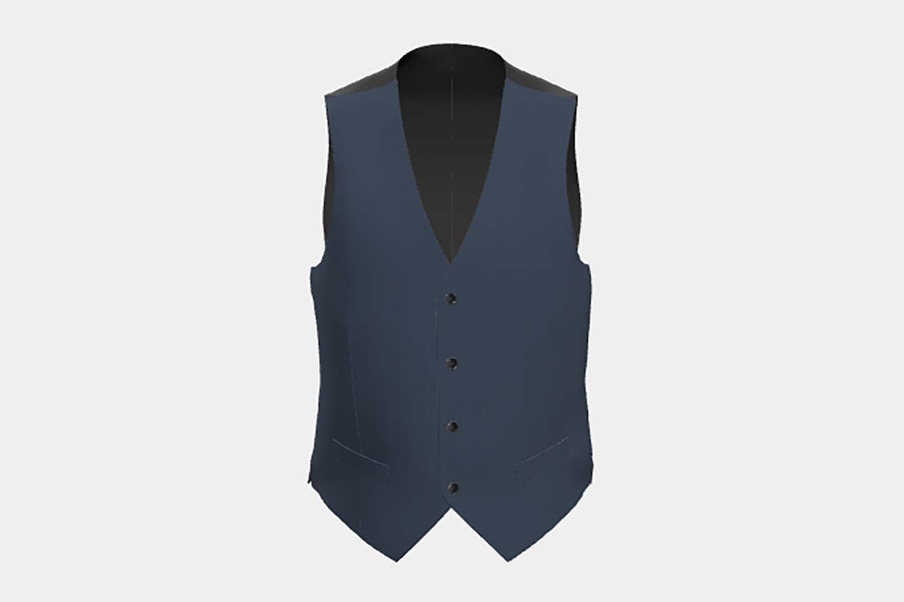 Gilet su misura lana solaro 130s blu Caccioppoli