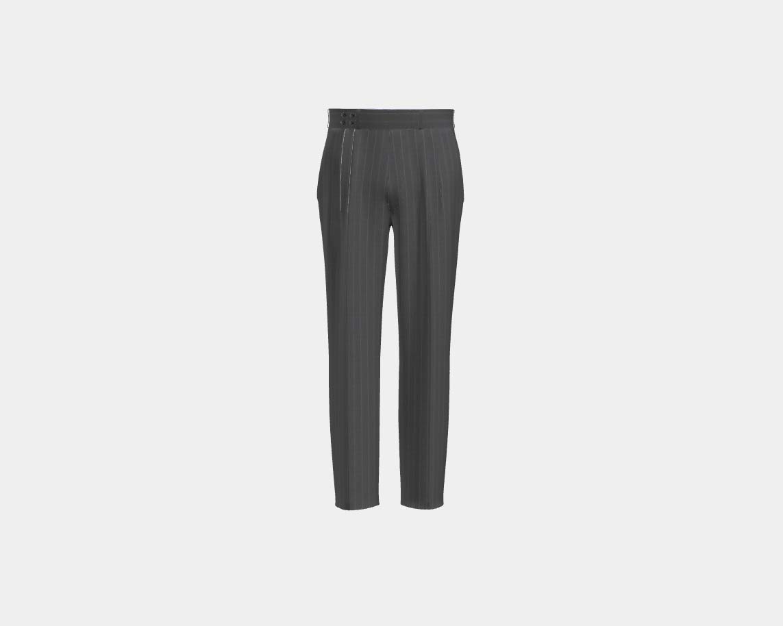 Pantalone con fascia su misura lana 110s grigio Canonico