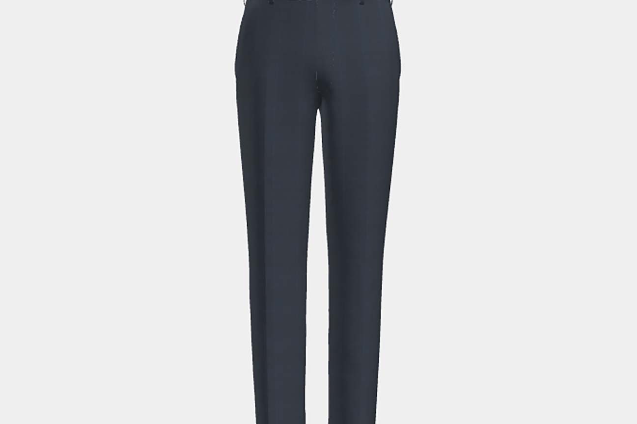 Pantalon tailleur en laine des années 130 avec fenêtres bleues Caccioppoli