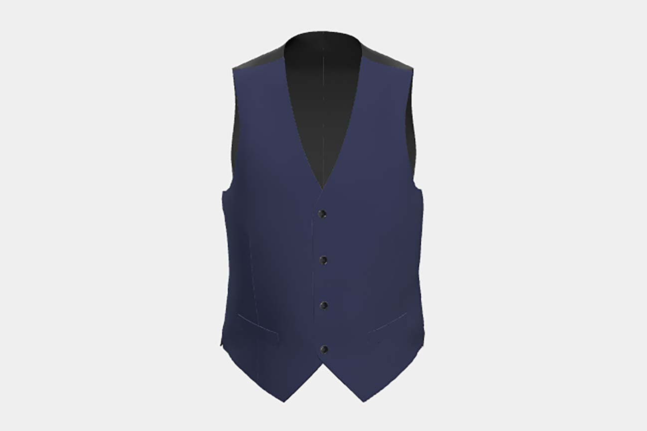 Canonico blue 110s wool tailored vest