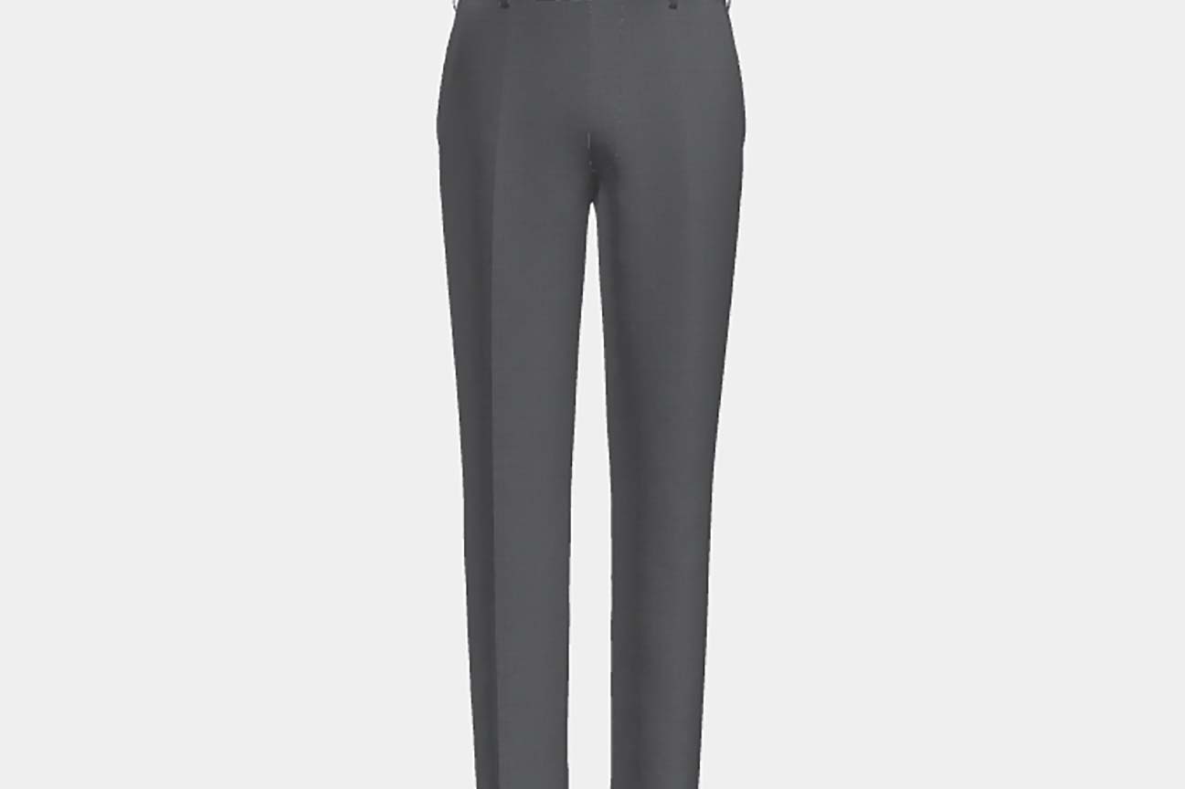Pantalone su misura lana e seta 150s grigio Caccioppoli
