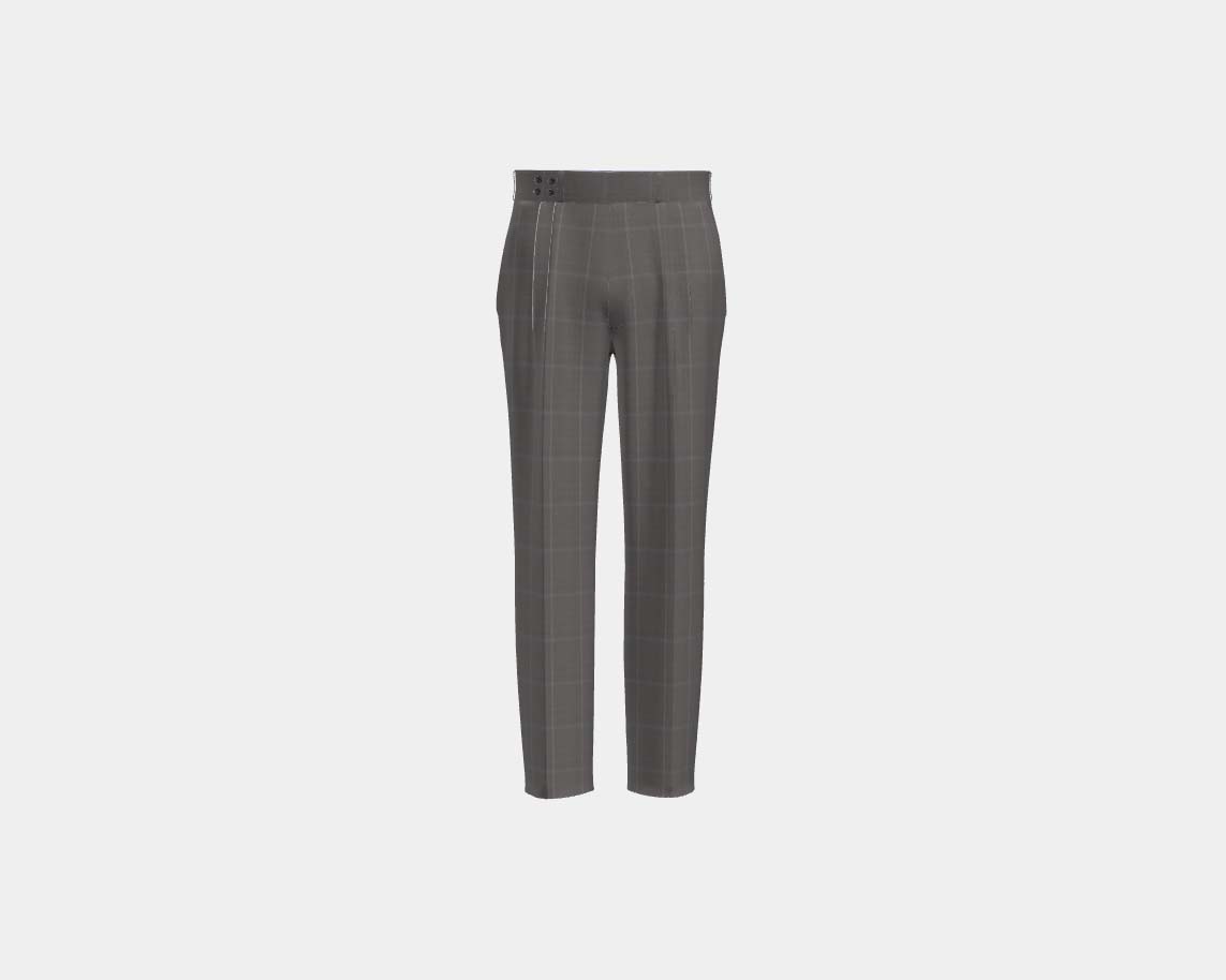 Pantalone con fascia su misura lana 110s grigio Canonico