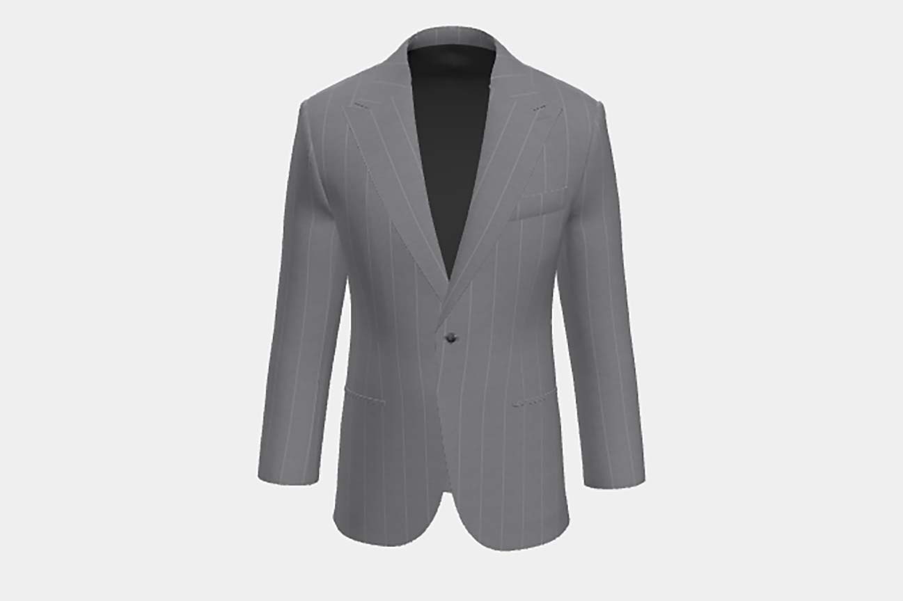 Made to measure wool and silk jacket 150s gray Caccioppoli