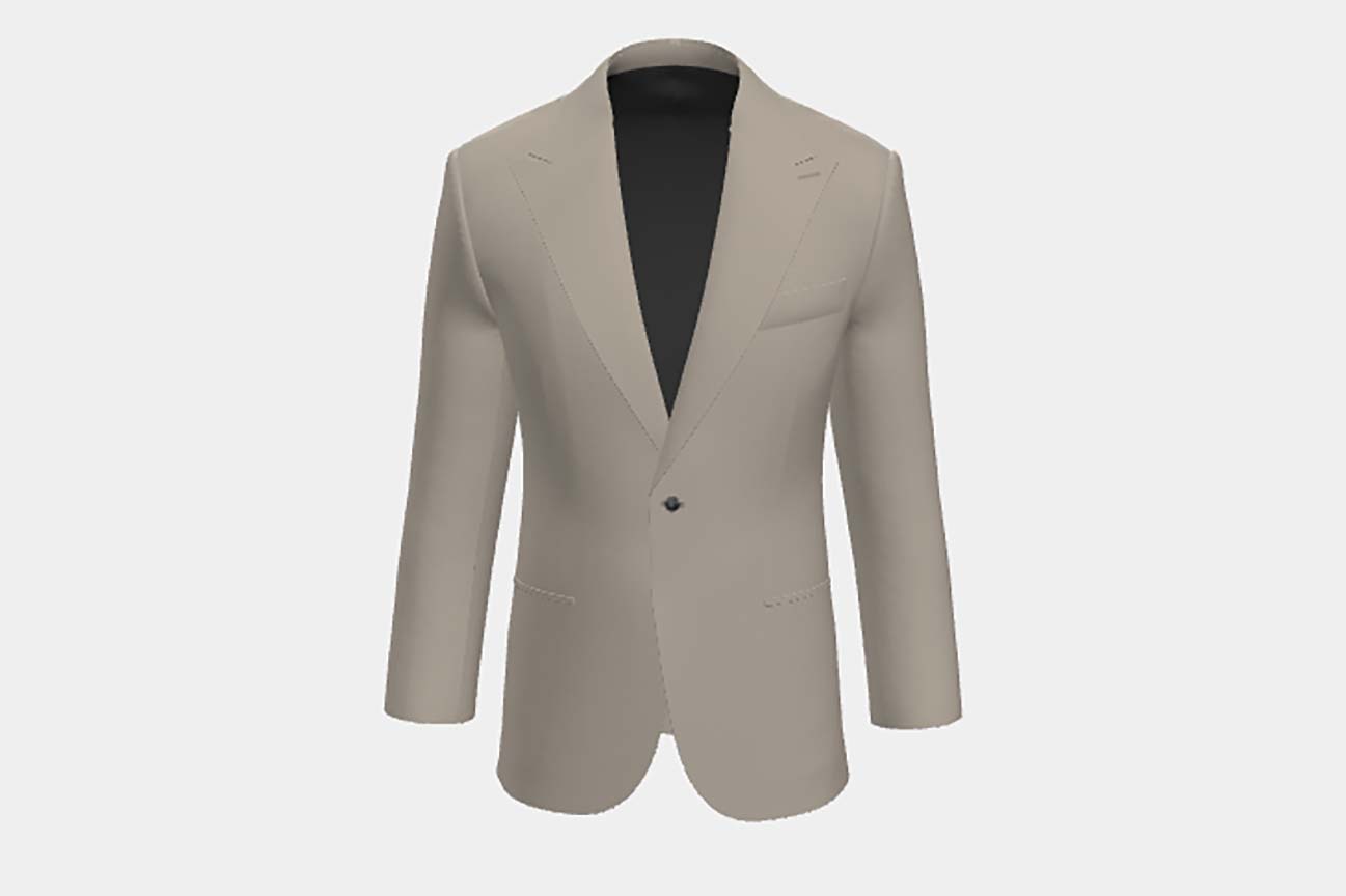 Custom-made jacket in 130s cream wool Caccioppoli