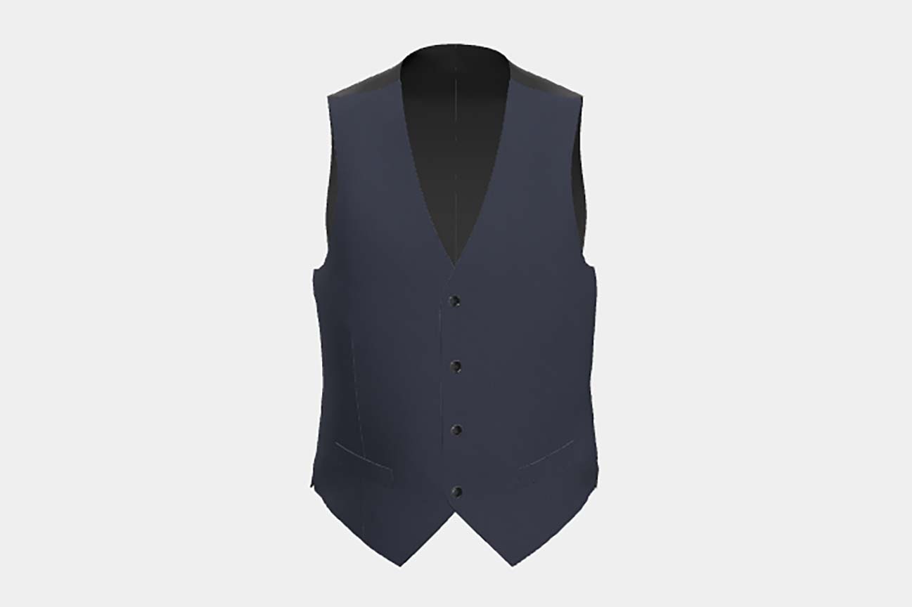 Gilet su misura lana 130s gessato blu Caccioppoli