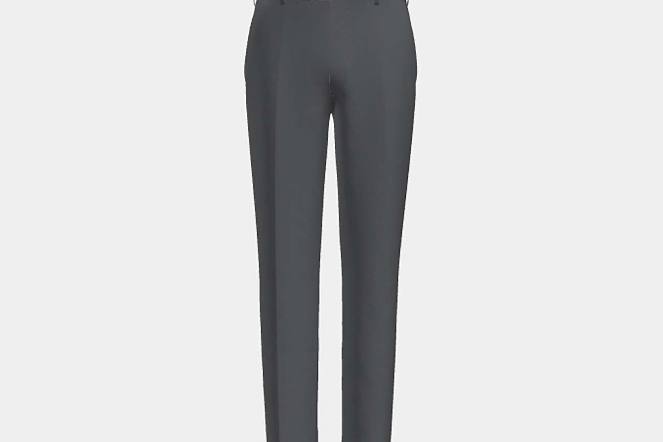 Pantalone su misura lana e seta 150s grigio Caccioppoli