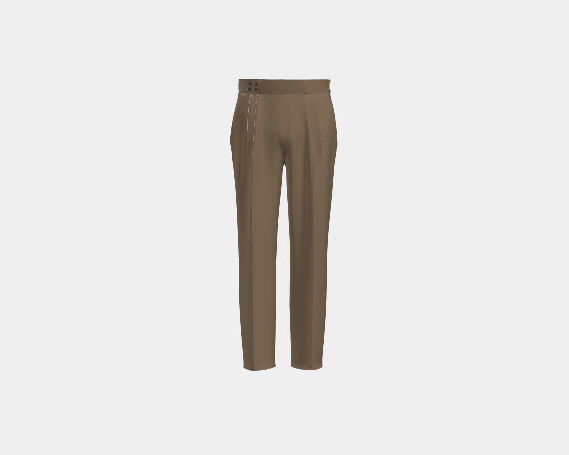 Pantalone con fascia su misura lana 130s beige Caccioppoli