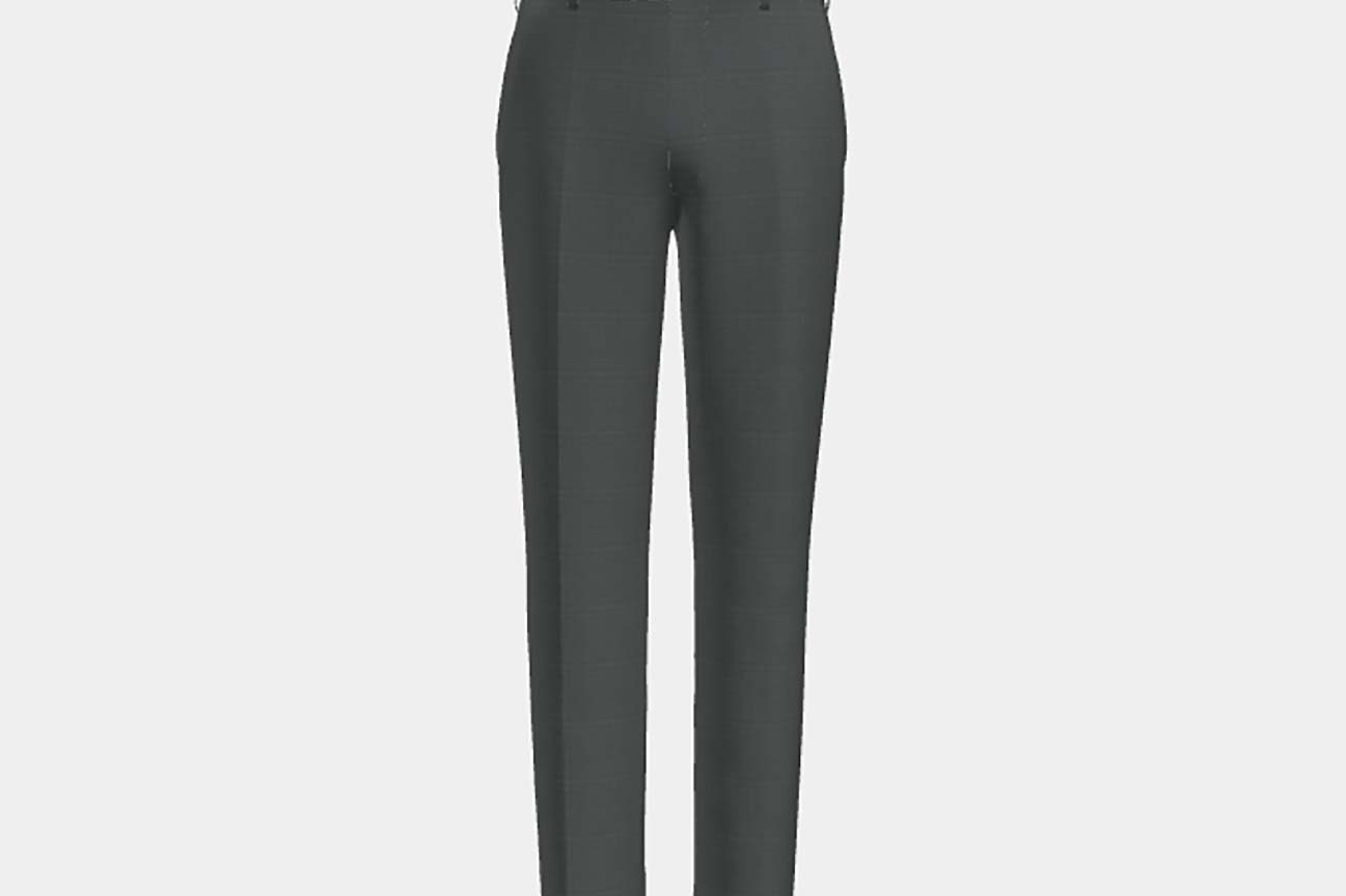 Pantalon sur mesure en laine Prince de Galles vert années 130 Caccioppoli