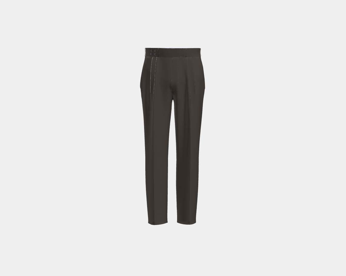 Pantalone con fascia su misura lana 130s marrone Caccioppoli