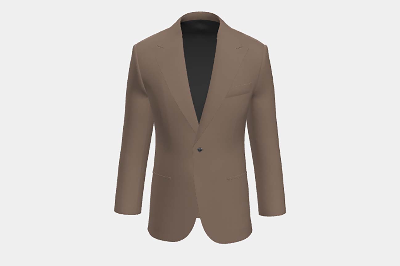 Beige solaro 130s wool tailored jacket Caccioppoli