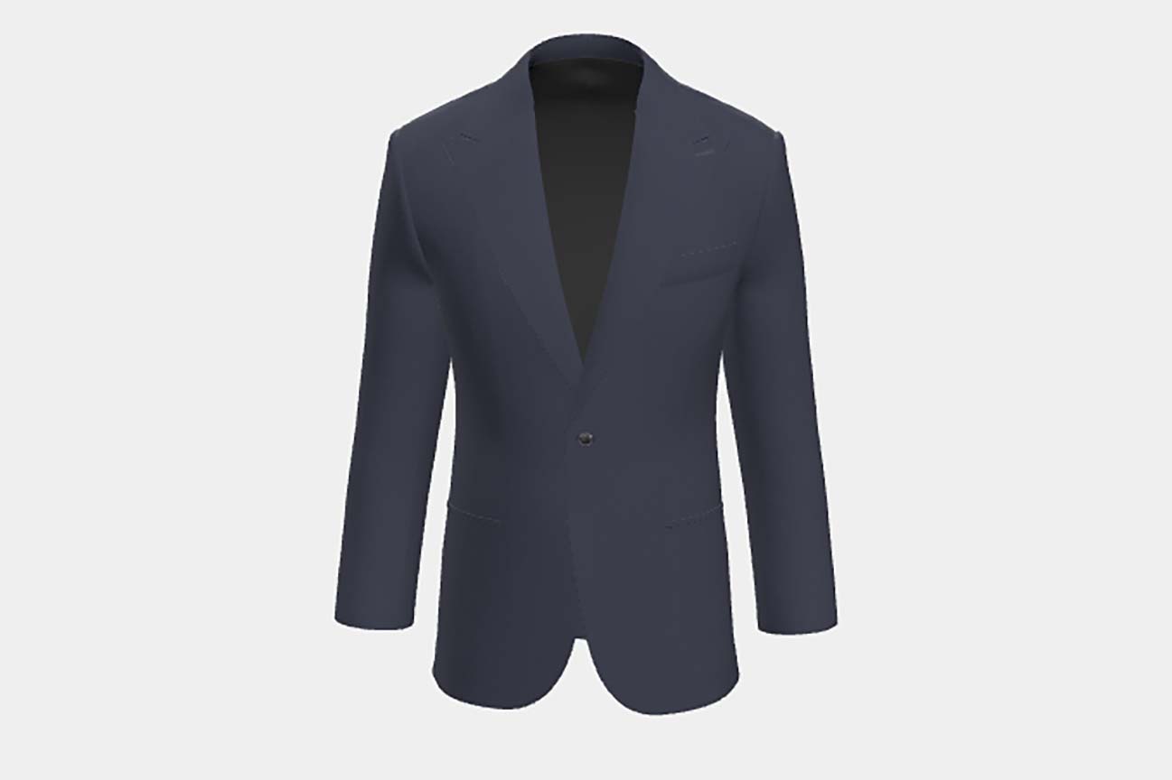Veste tailleur en laine bleu Canonico années 120