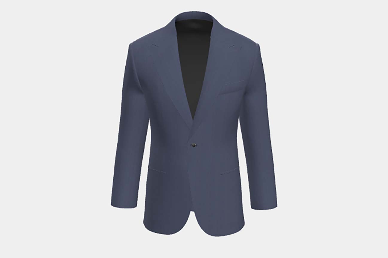Made-to-measure solaro 130s wool jacket in light blue Caccioppoli