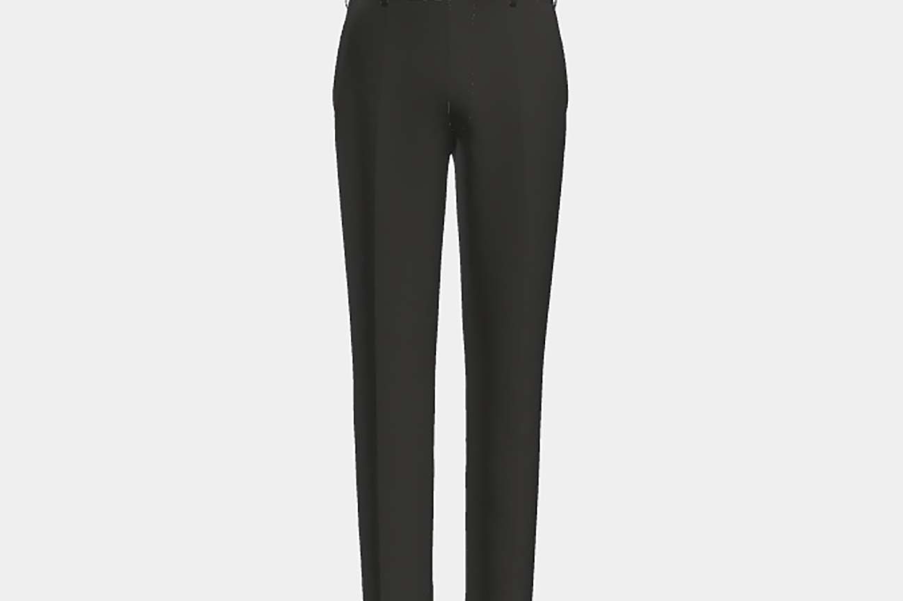 Canonico black 120s tailored wool and silk trousers