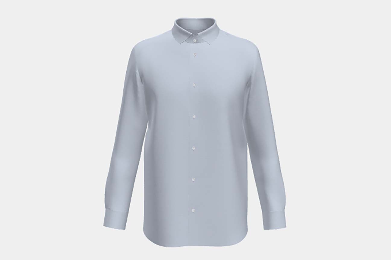 Chemise ajustée en coton bleu clair