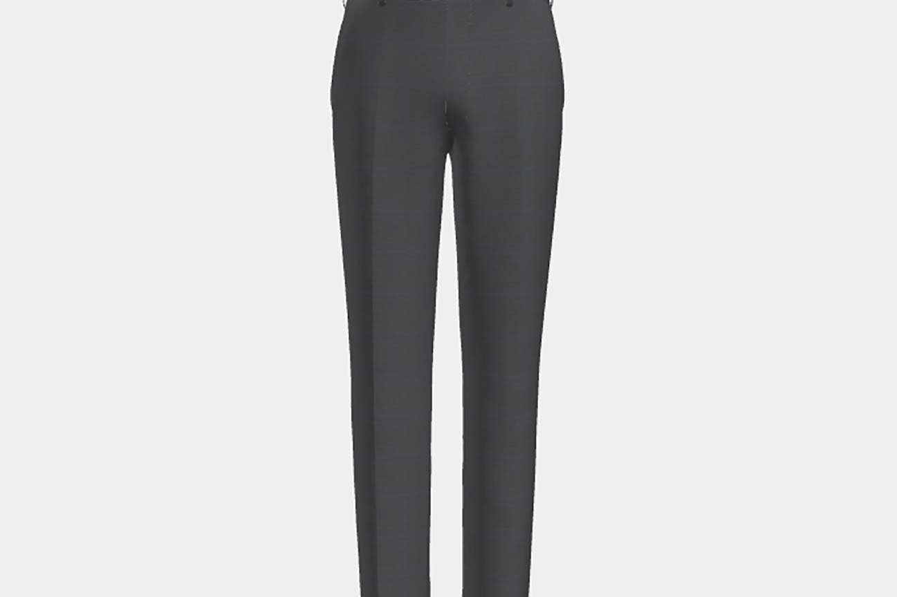 Pantalone su misura lana 130s finestrato grigio Caccioppoli