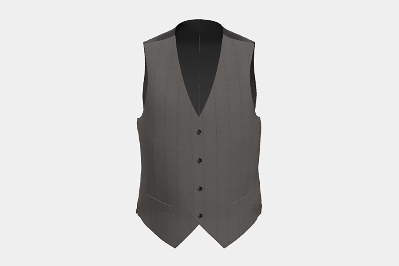 Custom made 130s wool waistcoat with brown pinstripe Caccioppoli