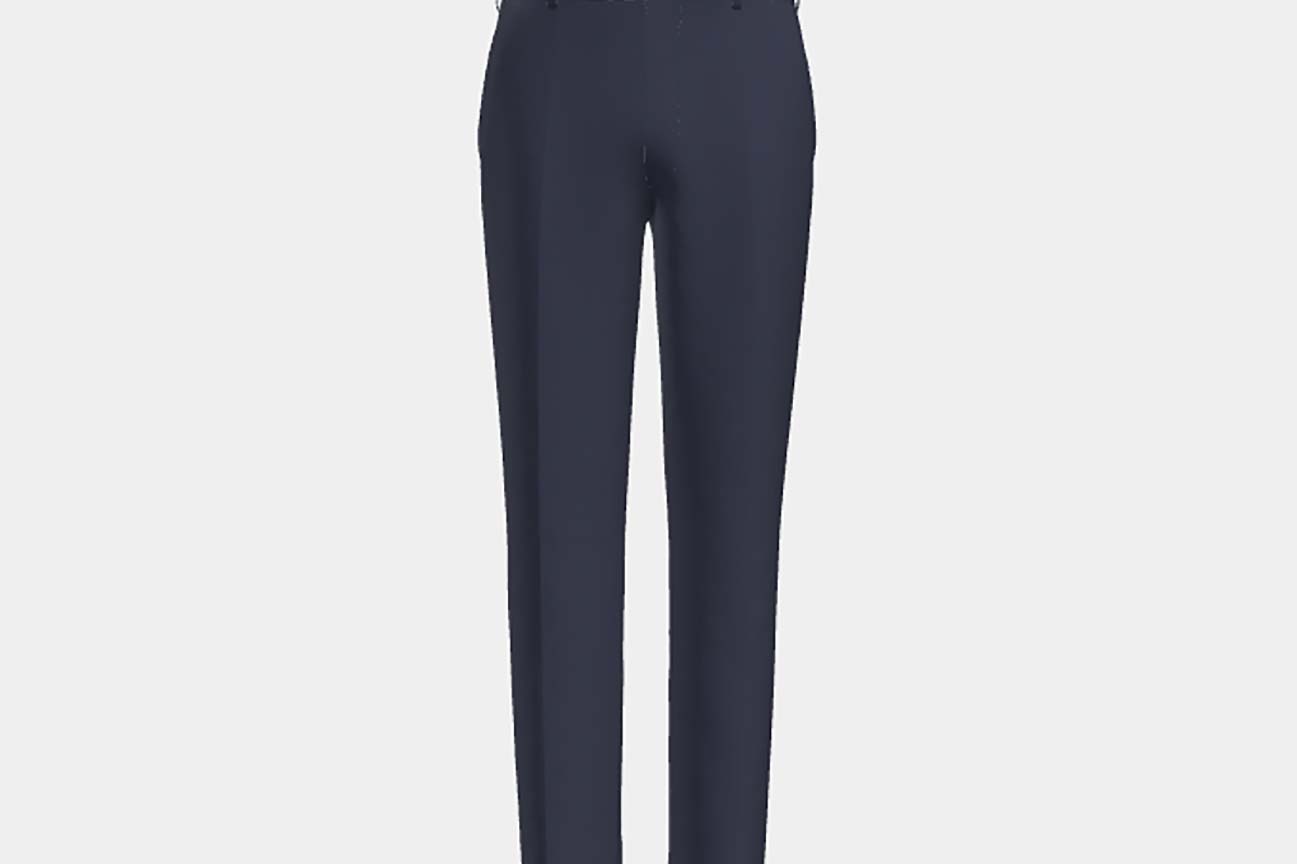 Made-to-measure solaro 130s wool trousers in blue Caccioppoli