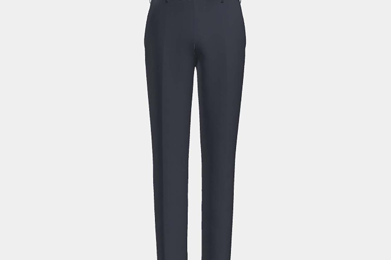 Pantalone su misura lana e seta 150s blu Caccioppoli