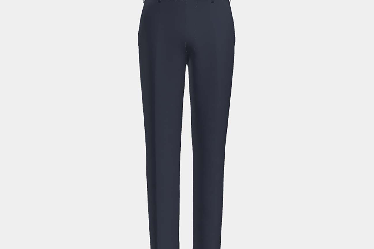 Tailored 130s hopsack wool trousers in blue Caccioppoli