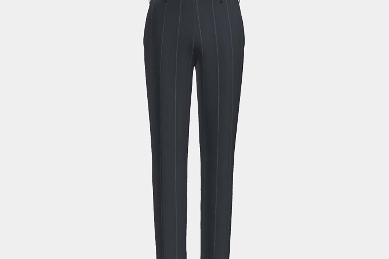 Tailored blue pinstripe 130s wool trousers Caccioppoli