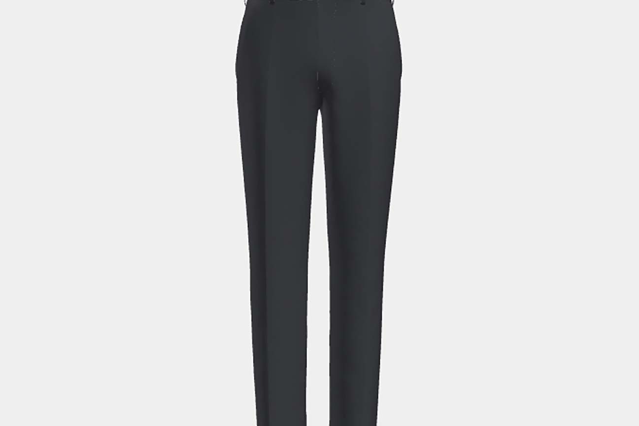 Pantalon tailleur en laine bleu années 130 Caccioppoli