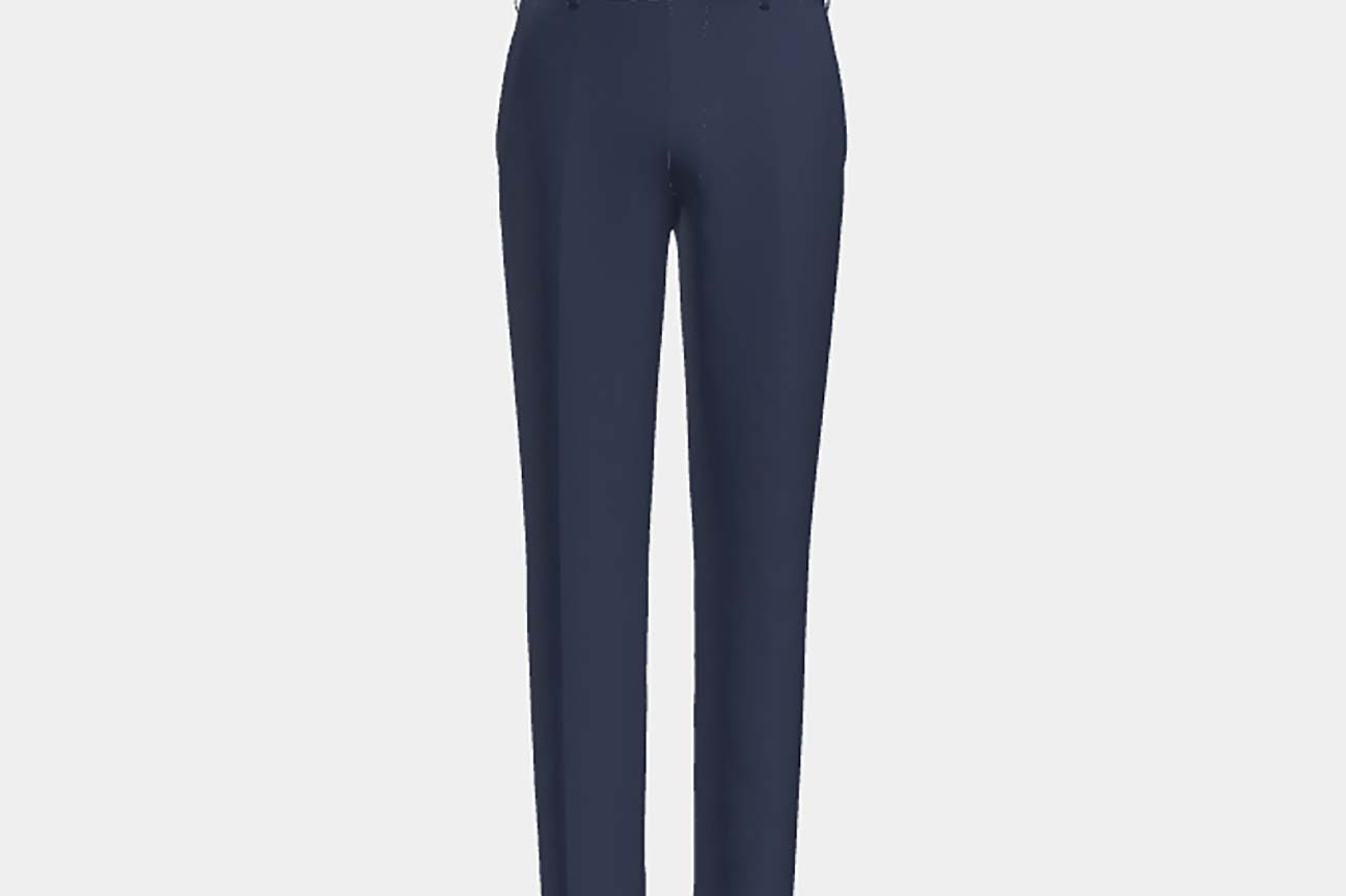 Pantalone su misura lana 130s pied de poule blu Caccioppoli