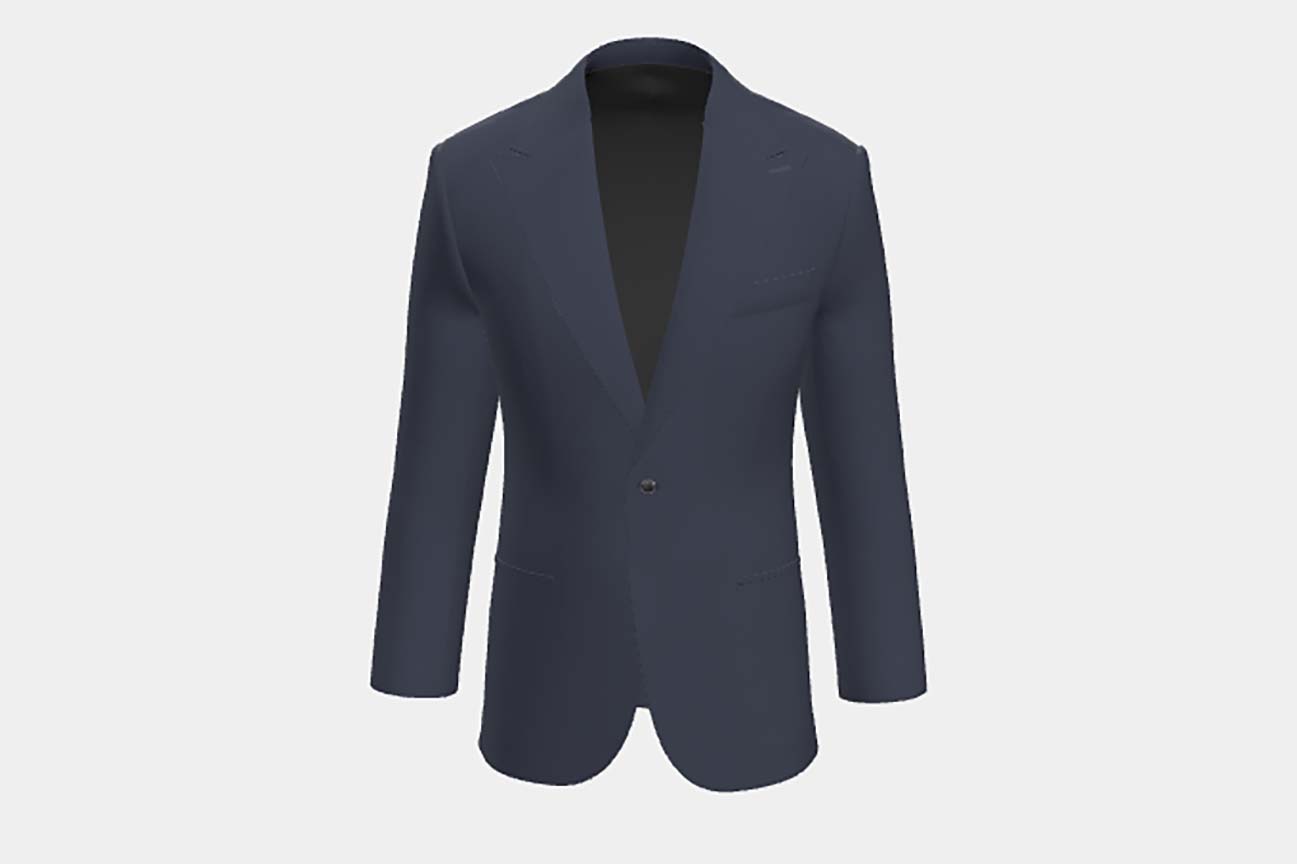 Tailored wool and silk jacket 150s blue Caccioppoli
