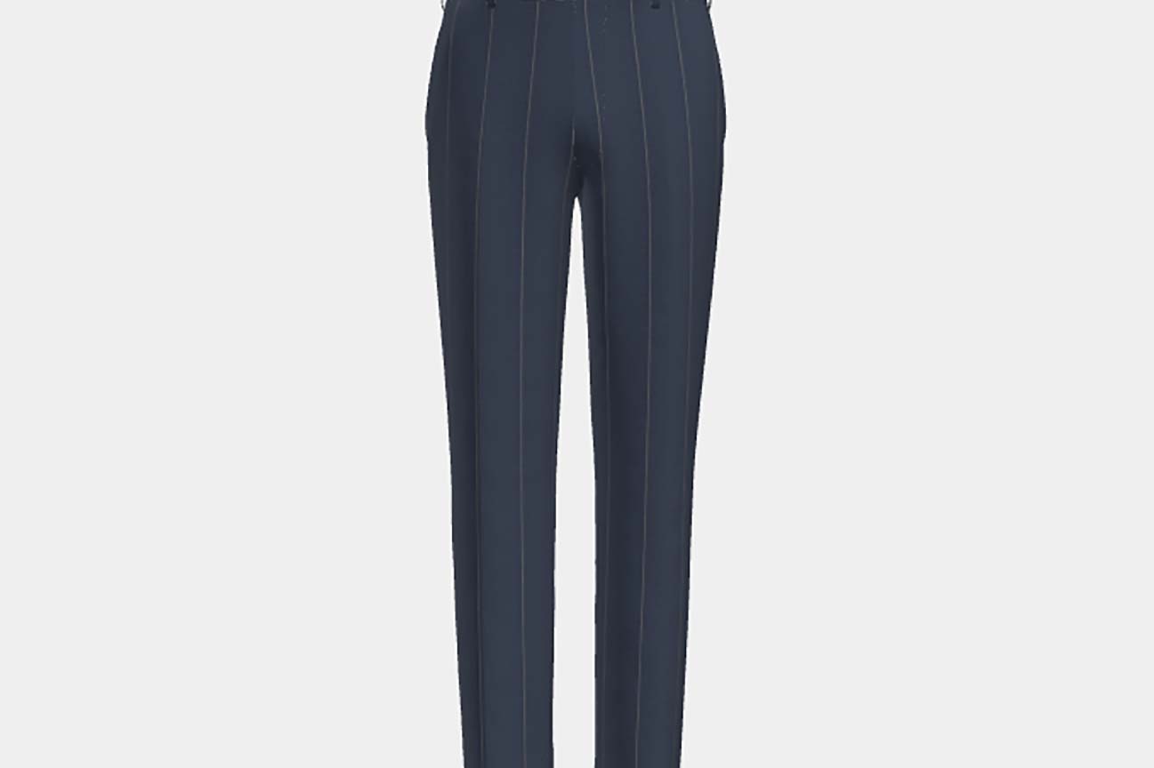 Tailored blue pinstripe 130s wool trousers Caccioppoli