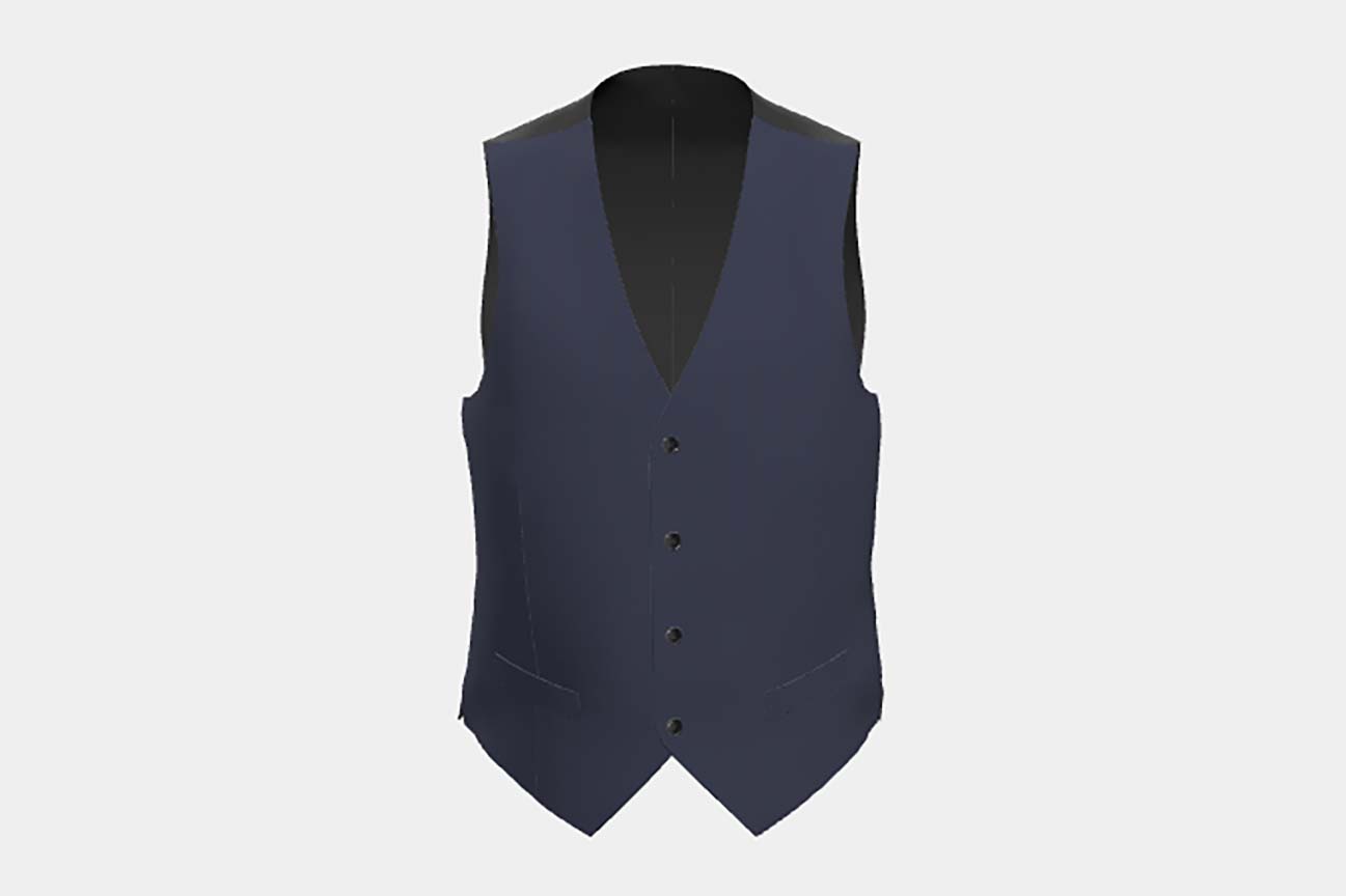 Gilet su misura lana solaro 130s blu Caccioppoli