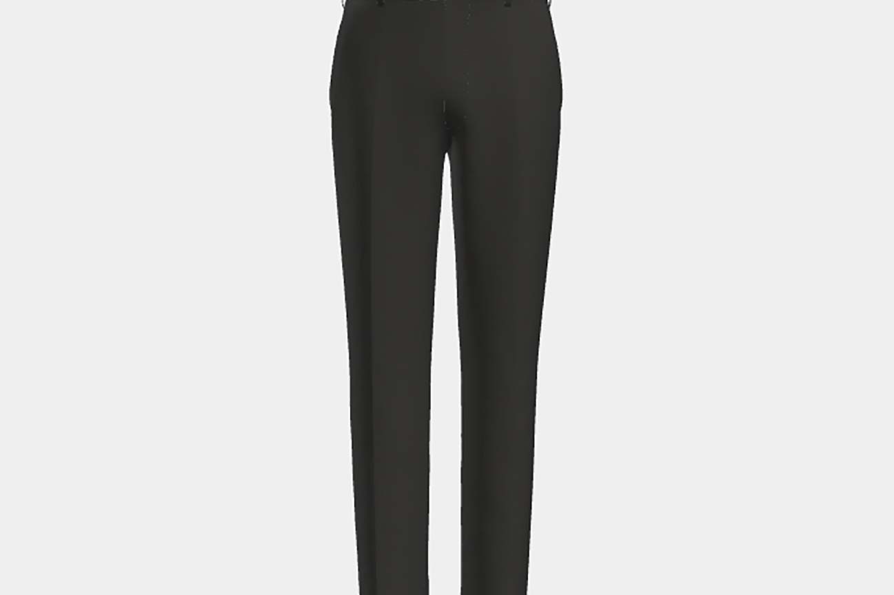 Pantalon tailleur en laine noire années 120 Canonico