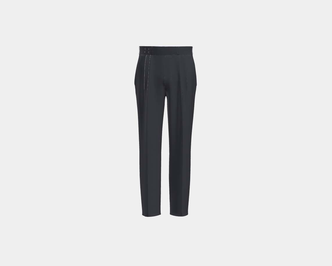 Canonico blue 110s wool tailored trousers with band