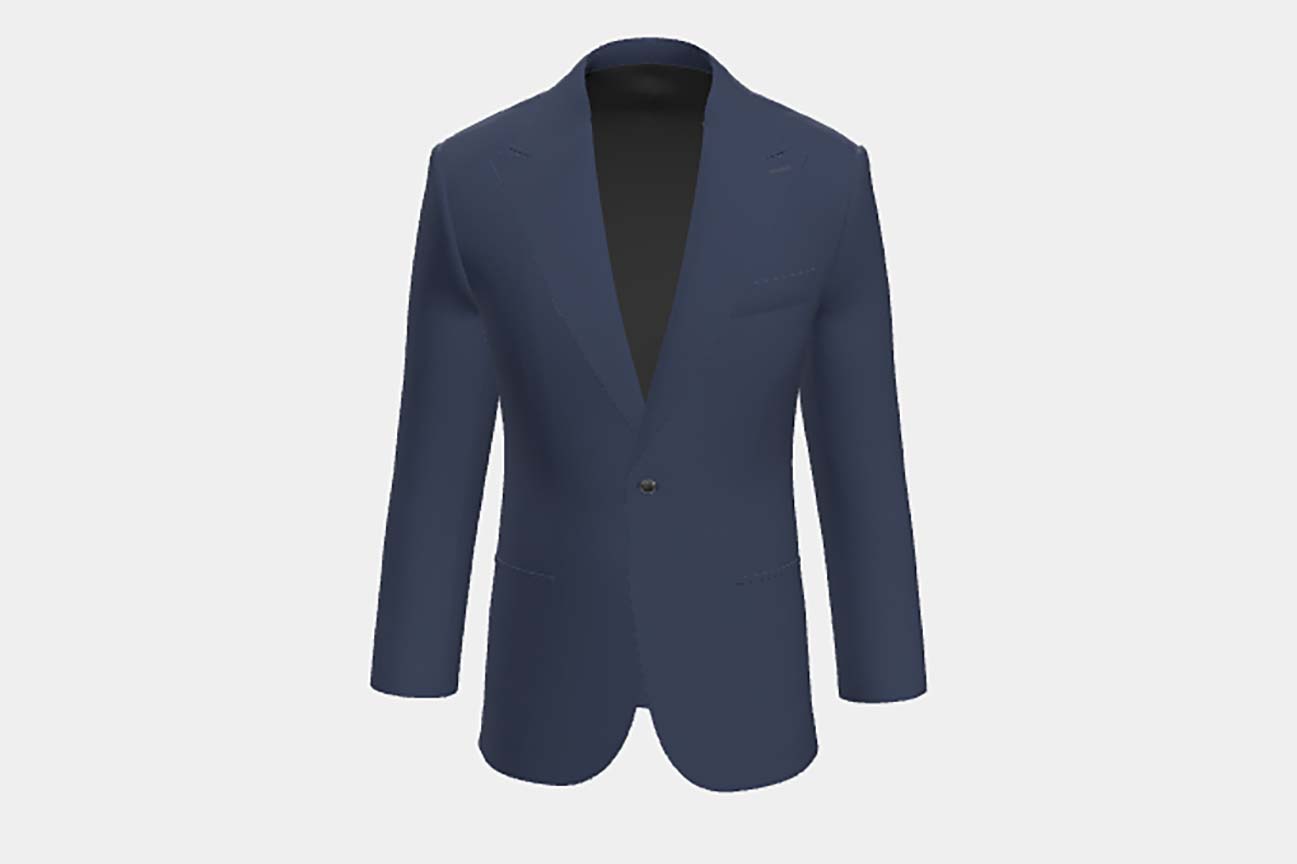 Tailored wool and silk jacket 150s blue Caccioppoli