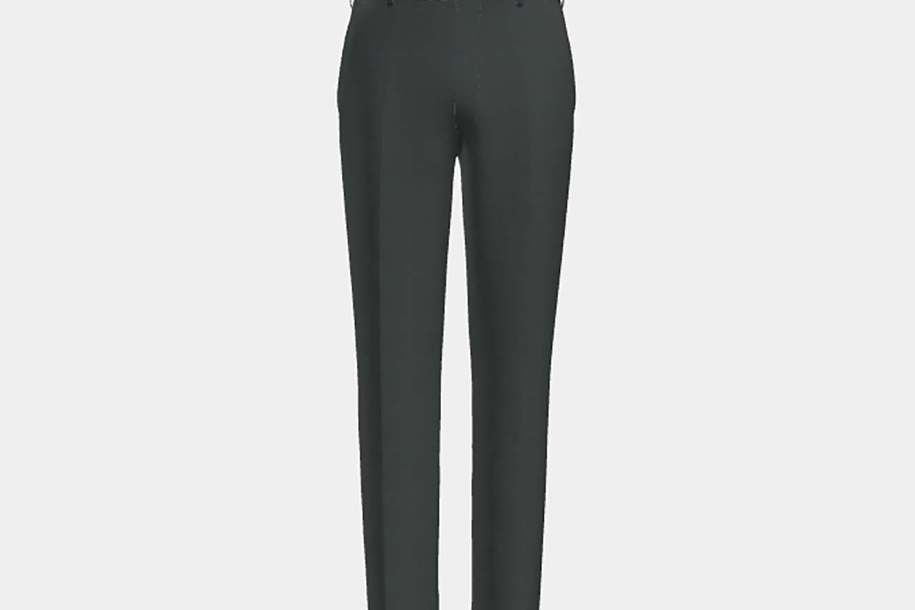 Pantalon en laine années 130 sur mesure avec fenêtre verte Caccioppoli