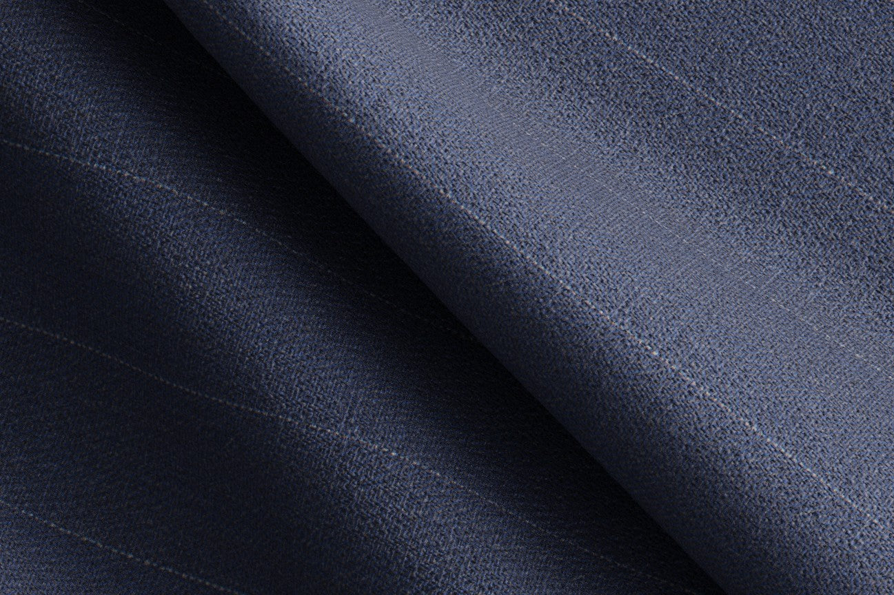 Bespoke suit in 150s blue wool and silk Caccioppoli