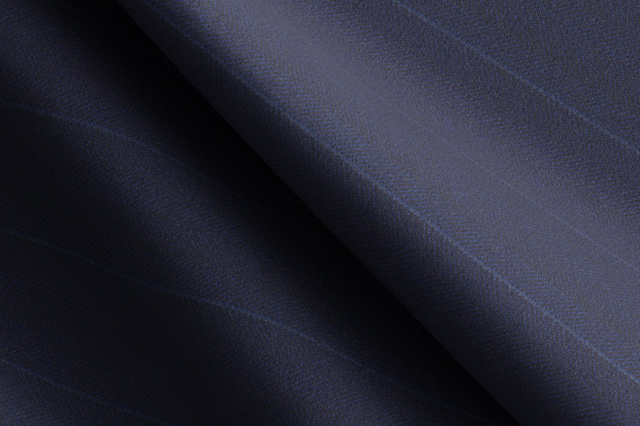 Pantalone su misura lana e seta solaro 150s blu Caccioppoli