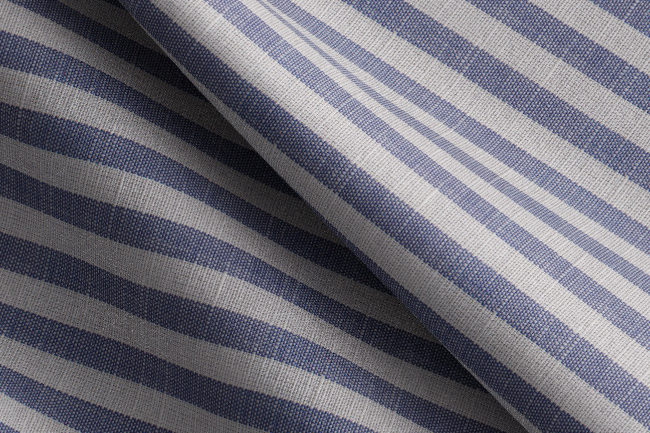 Camicia su misura lino e cotone blu