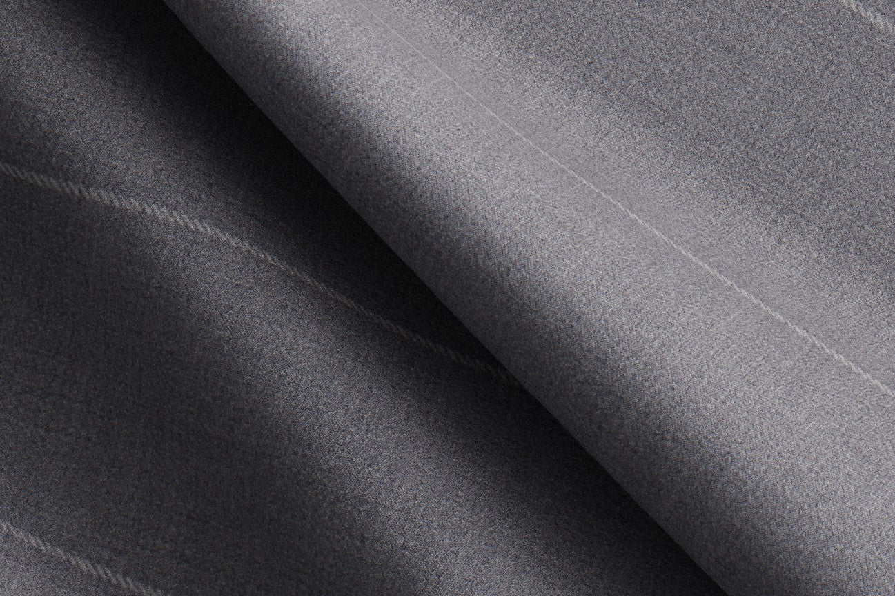 Caccioppoli gray 150s wool and silk tailored trousers with band