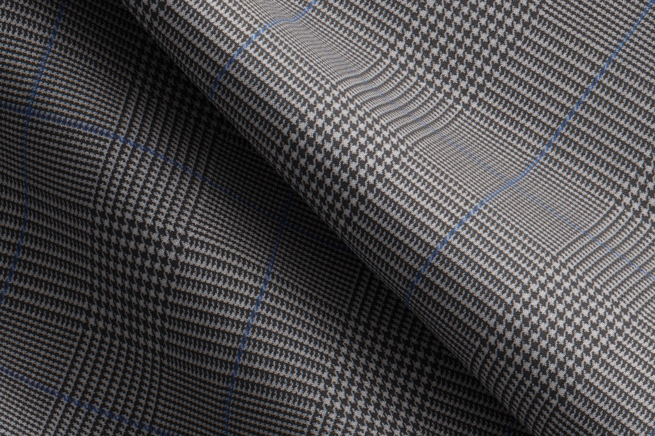 White Prince of Wales wool 130s tailor-made trousers with band Caccioppoli