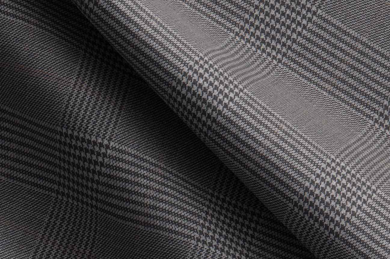 Pantalon tailleur en laine grise 110's Canonico avec bande