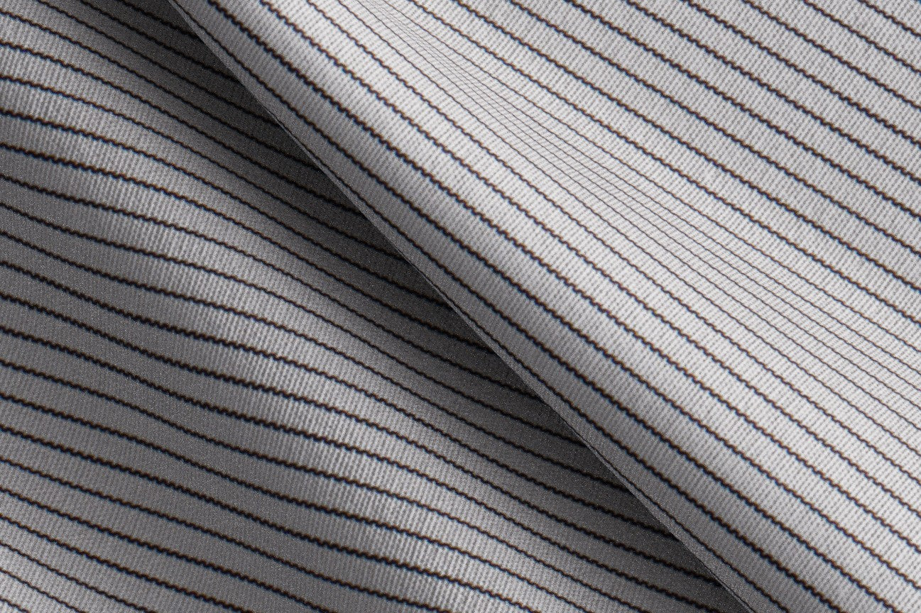 Camicia su misura cotone rigato blu scuro