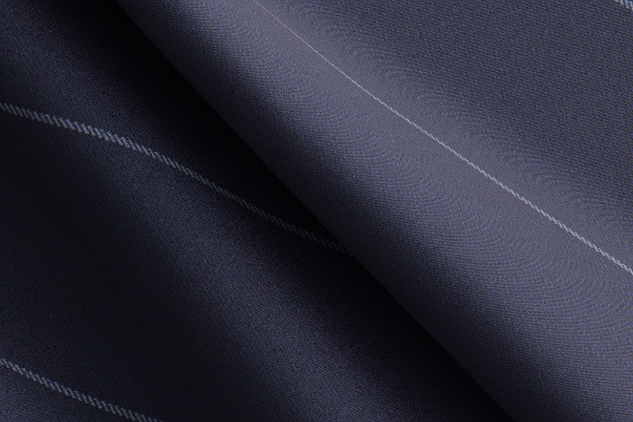 Gilet su misura lana e seta 150s blu Caccioppoli