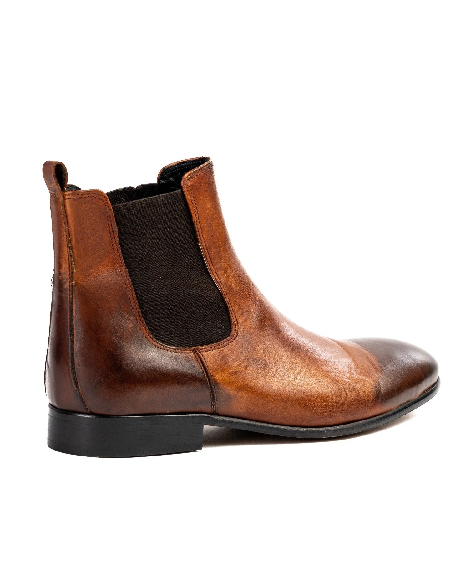 Dre - chelsea boots in pelle marrone sporcata