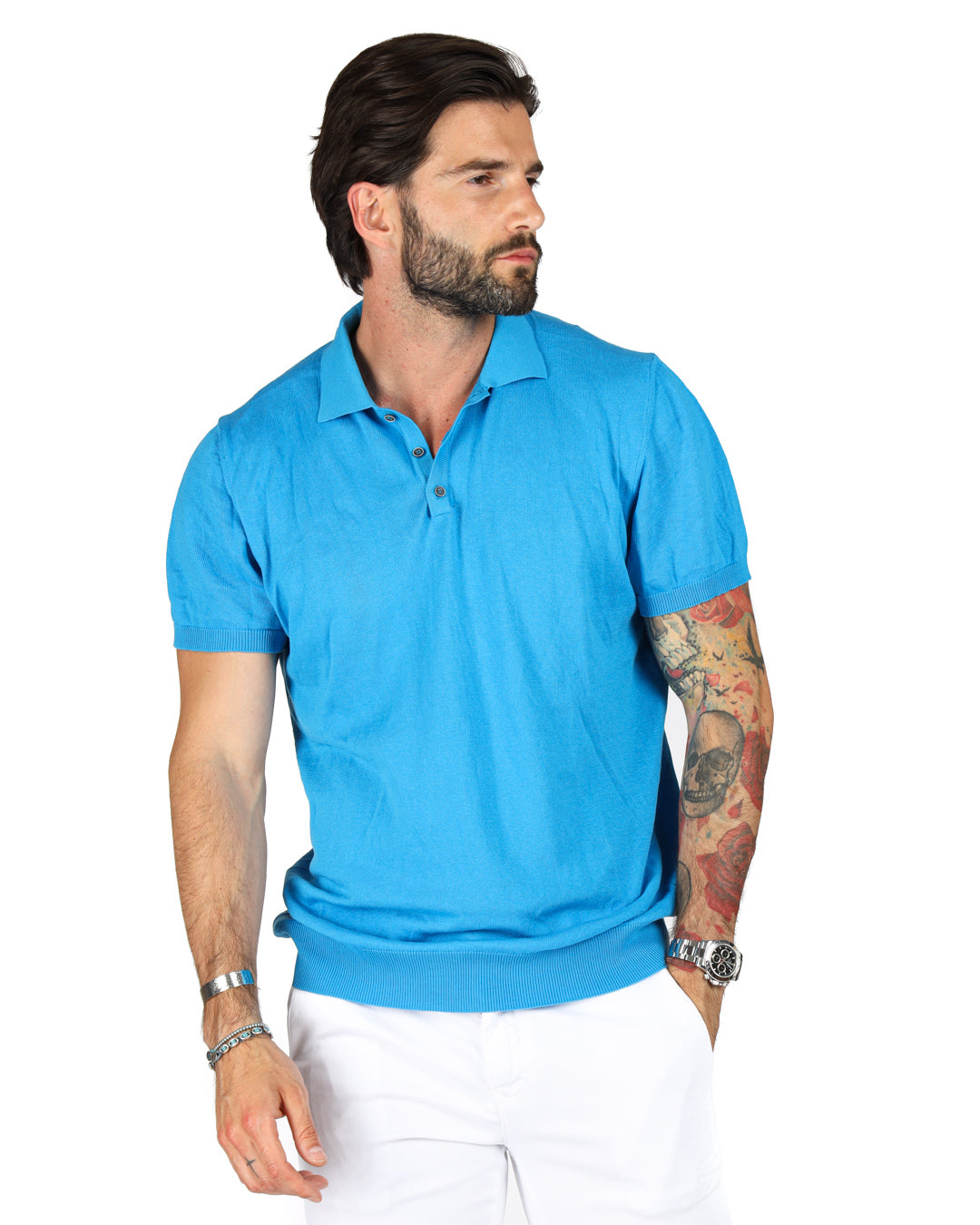 ROGER - POLO CELESTE IN MAGLIA