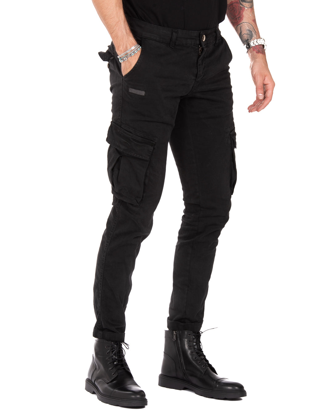 Roy - pantalone cargo nero