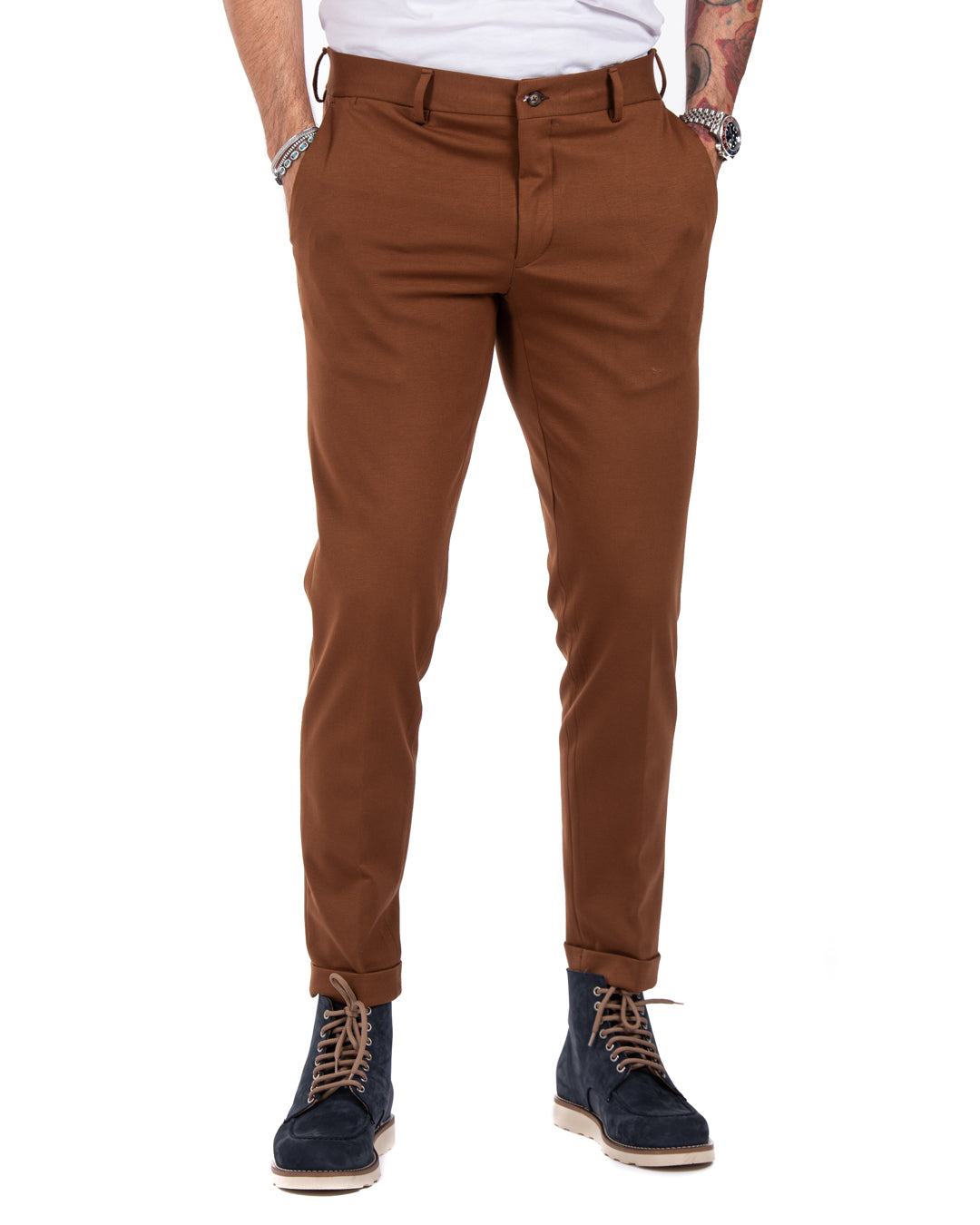 Mustang - pantalone punto milano cammello