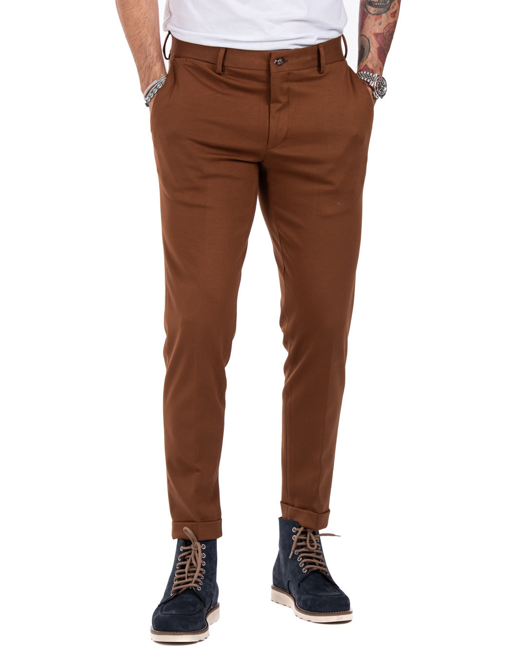 Mustang - pantalone punto milano cammello