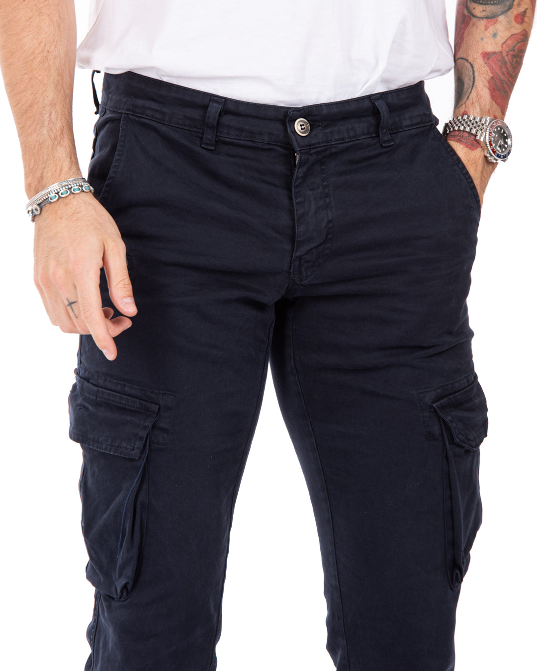Roy - pantalone cargo blu